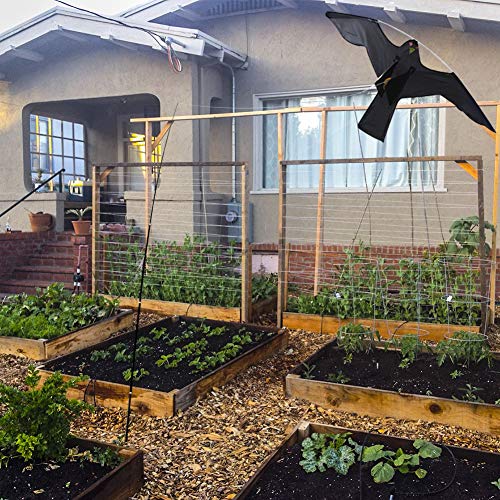 Ahuyentador de pájaros y pájaros Cometa Gotas Protectoras, Cometa de protección para pájaros, Repelente con Varilla telescópica de Fibra de Vidrio de 6m