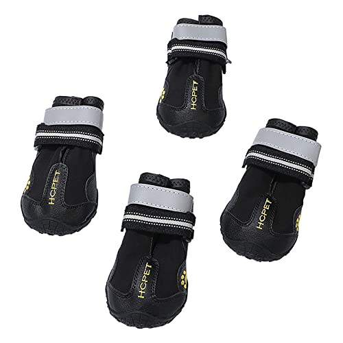 AIBAOBAO Zapatos Perro, Botas para Perros, Botas Protectoras de la Pata del Perro, 4 Pcs Zapatos Perro Antideslizante Deportes Botas de Escalada, para Largas Caminatas de Invierno