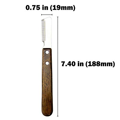 Aidiyapet Cuchillo Pelacables Profesional para Perros,Cepillo para Herramienta de Deshuesado de Mascotas Herramienta de Aseo para Mascotas diestro Mango de Madera ergonómico