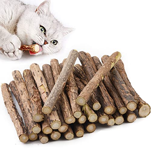 Aidiyapet Palitos de Catnip para Gatos,Juguete para morder para Gatos Natural Matatabi Dental, Paquete de 30 Unidades