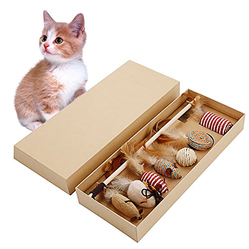 aihome gato gato Juego Juguete Angel plumas interactivo Jugar Inteligencia Empleo Caja de Regalo