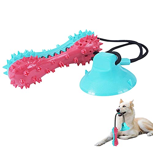 Aischens Dog Chew Toy, Juguete Multifuncional Perros, Juguete para Perros Molar, Cepillo de Dientes para Perros, Juguete Ventosa Perro, Juguete multifunción para morder para Mascotas