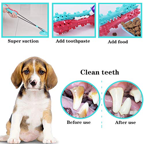 Aischens Dog Chew Toy, Juguete Multifuncional Perros, Juguete para Perros Molar, Cepillo de Dientes para Perros, Juguete Ventosa Perro, Juguete multifunción para morder para Mascotas