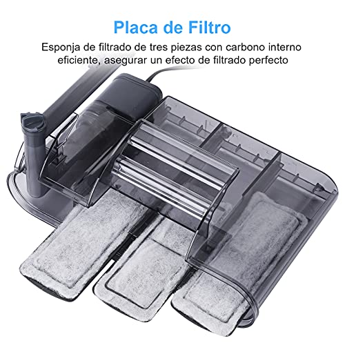 AKKEE Filtro Acuario, Filtro para Pecera, Filtro Externo Acuario Filtro Pecera Pequeña Acuario Filtro Cascada Flujo 260L/H Filtro para Acuario, Adecuado para 40-80L Tanque de Peces (4.2W)