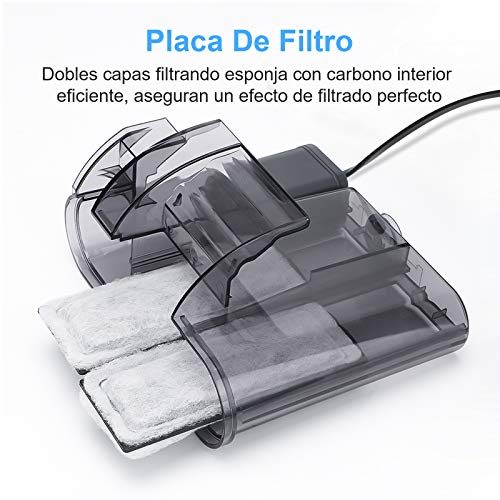 AKKEE Filtro Acuario, Filtro Pecera, Filtro Externo Acuario Filtro Pecera Pequeña Acuario Filtro Cascada Flujo 200L/H Filtro para Acuario, Adecuado para 20L~40L Tanque de Peces (3.5W)