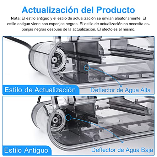 AKKEE Filtro Acuario, Filtro Pecera, Filtro Externo Acuario Filtro Pecera Pequeña Acuario Filtro Cascada Flujo 200L/H Filtro para Acuario, Adecuado para 20L~40L Tanque de Peces (3.5W)