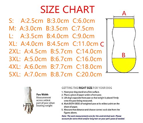 Akopawon - 4 Piezas Calcetines Antideslizantes para Perros y Gatos - Protectores para Patas para Uso en Interior y Control de Tracción con Refuerzo de Goma, Talla S a 4XL para Animales de 1 a 36.0 kg