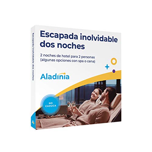 ALADINIA Escapada inolvidable 2 Noches. Pack de experiencias Originales para Regalo. Cofre con estancias de 2 Noches de Hotel con más de 240 Opciones a Elegir. No Caduca, Cambios Gratis e Ilimitados