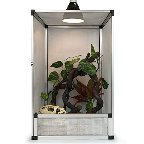 Aleación de aluminio camaleón nido, ventilación ecología lluvia bosque mascota hábitat lagarto serpiente cría cria casa reptil tienda reloj de metal tanque vivo vivirium ( Size : 32*32*46CM )