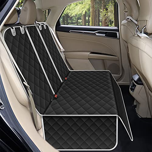 Alfheim Fundas de asiento de coche para perros, impermeables y antideslizantes, resistentes a los arañazos, duradero, lavable, universal, para coche, camiones, SUV (negro)