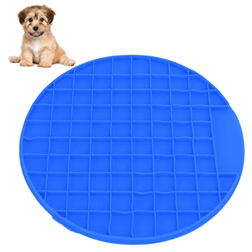 Alfombrilla para Comida para Mascotas, Fácil de Limpiar, Diseño Antideslizante, Alfombrilla Duradera para Lamer para Perros, Alivio de la Ansiedad para Perros Y Gatos(azul)