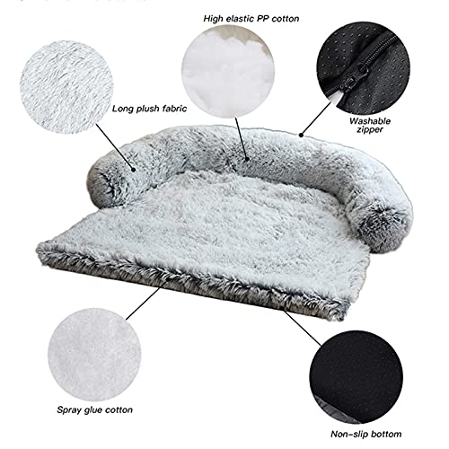 Alfombrilla para Sofá para Mascotas, Suave Y CáLido Lavable Sofa Perro, Cojín para Perros, Protector de Sofá para Cama para Perros, Alfombrilla Cómoda para Cama para Gatos, 115cm Gray