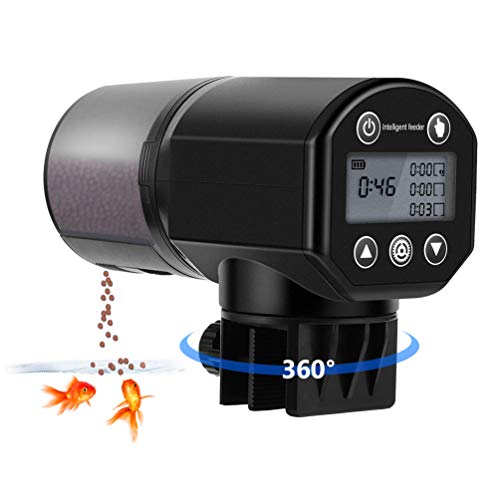 Alimentador Automático para Peces de Acuario - 200ml Dispensador De Comida para Peces a Prueba de Humedad Programable Comedero Peces Automatico para Vacaciones con LCD Pantalla e Temporizador