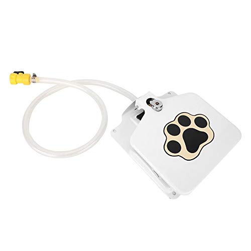 Alimentador de agua automático para mascotas, Pedal de fuente de agua automático para mascotas de acero inoxidable Alimentador de agua activado para exteriores Manguera de rociador para perros, gatos