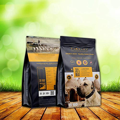 Alimento seco para Perros | Promama Energy 5000 Healthy Joints & Bones | sin modificación genética (GDO) | Alimento seco para Perros hipoalérgicos Alto Contenido de Carne