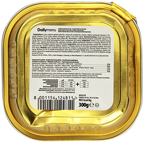 Almo Nature - Comida Diaria para Perros, 300 g, Pollo y melocotón, 9 Unidades