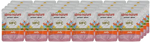 almo nature Comida Húmeda para Gatos Natural de Atún y Gambas (24 Sobres x 55g). Alimento para Gatitos Gourmet Monoproteíco HFC Cuisine. Snack Complementario sin Gluten.