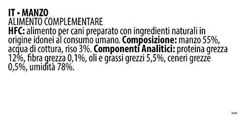 almo nature Comida Húmeda para Perros Natural de Buey (12 latas x 290 g). Alimento para Perros Monoproteíco Enlatado HFC Cuisine. Snack Complementario sin Gluten.