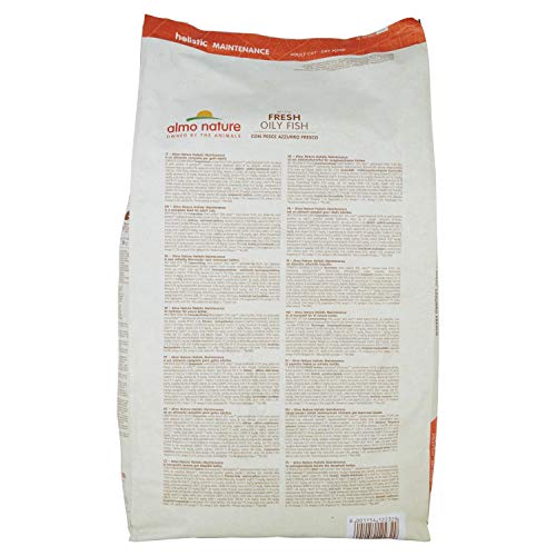 Almo Nature Pienso para Gatos Adultos Holistic Dry Pescado (12 Kg). Comida para Gatos Grandes Natural. Alimento Balanceado Seco para Felinos Alto en Proteínas.