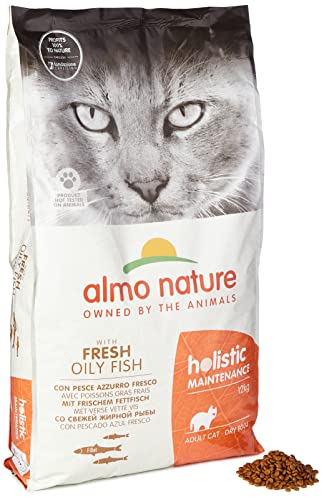 Almo Nature Pienso para Gatos Adultos Holistic Dry Pescado (12 Kg). Comida para Gatos Grandes Natural. Alimento Balanceado Seco para Felinos Alto en Proteínas.