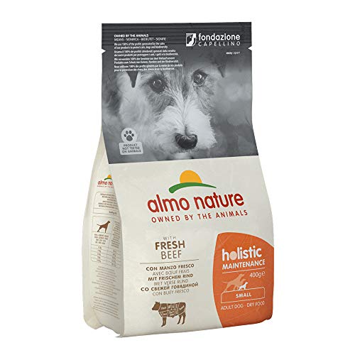 Almo Nature Pienso para Perros Adultos Holistic Dog Dry Buey (2 kg). Alimento para Perros Seco Alto en Proteínas para Razas Pequeñas con Sabor a Carne Natural. Comida Seca de Fácil Digestión