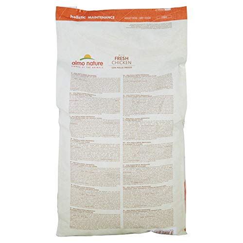 Almo Nature Pienso para Perros Grandes Holistic Dry Pollo (12 kg). Alimento para Perros Seco Alto en Proteínas para Razas Grandes con Sabor a Pollo Fresco. Comida Seca de Fácil Digestión