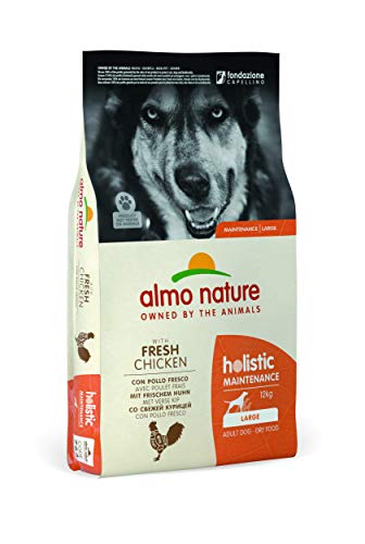 Almo Nature Pienso para Perros Grandes Holistic Dry Pollo (12 kg). Alimento para Perros Seco Alto en Proteínas para Razas Grandes con Sabor a Pollo Fresco. Comida Seca de Fácil Digestión