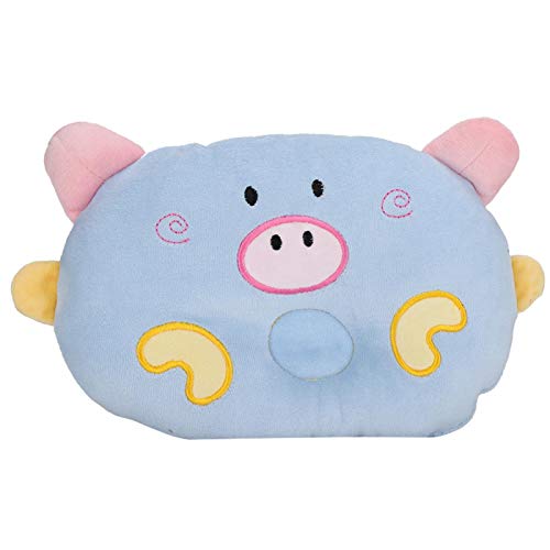 Almohada de cama para perro, felpa para perro, protección de la columna cervical, almohadas para dormir, lindo cerdo de dibujos animados, forma de animal, soporte para el cuello, almohada(Azul)