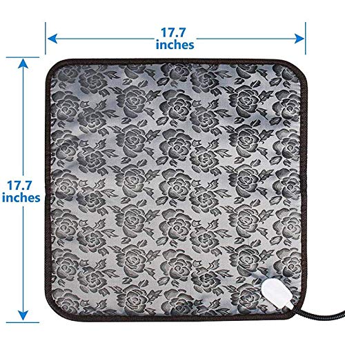 Almohadilla térmica para Mascotas, Almohadilla térmica eléctrica para Perros y Gatos, Alfombrilla calefactora Ajustable Impermeable con Cable de Acero Resistente a la masticación 45 * 45 cm