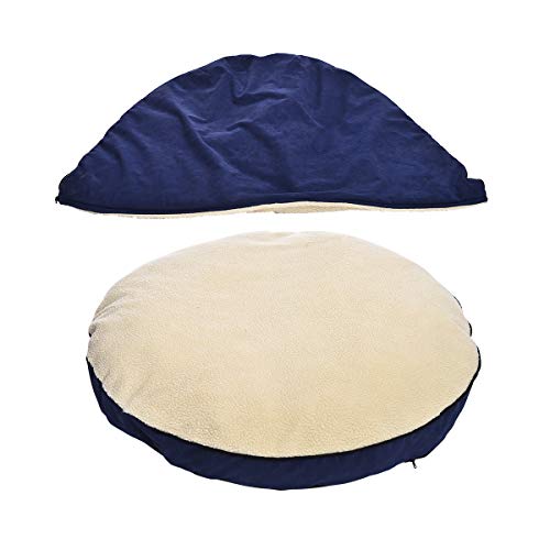 Amazon Basics – Cama cueva para mascotas, Mediano, Azul