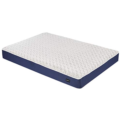 Amazon Basics - Cama para mascotas, espuma, tamaño grande, color azul y gris