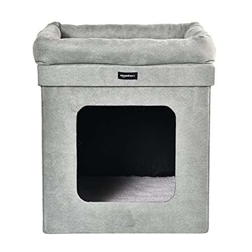 Amazon Basics - Casa para gato plegable, Gris