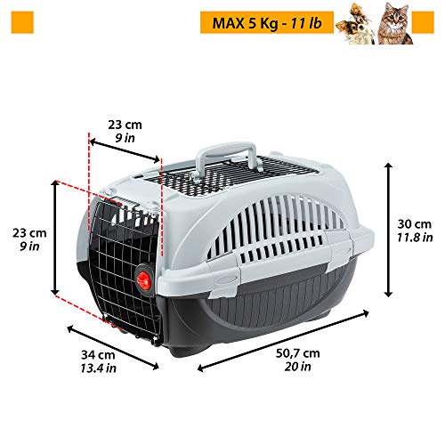 Amazon Basics - Transportín de mascotas prémium con 2 puertas para gatos y perros, 51 cm