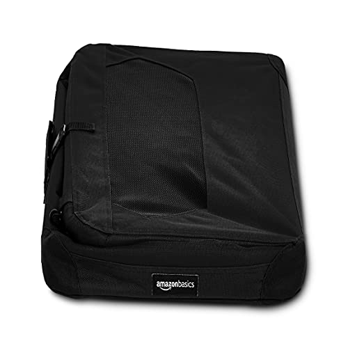 Amazon Basics – Transportín para mascotas abatible, transportable y suave de gran calidad, 53 cm, Negro