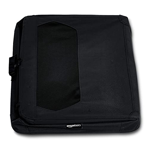 Amazon Basics – Transportín para mascotas abatible, transportable y suave de gran calidad, 91 cm, Negro