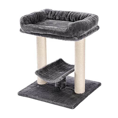 Amazon Brand – Umi Poste rascador 51cm Poste rascador Poste rascador Cama curva Cuerda de sisal Barra rascador Gris