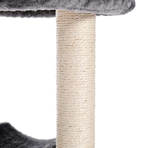 Amazon Brand – Umi Poste rascador 51cm Poste rascador Poste rascador Cama curva Cuerda de sisal Barra rascador Gris