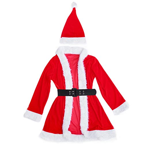 Amosfun 1 Set Traje Sexy de Navidad Elegante Vestido de Traje de Ropa de Navidad de Santa Claus para Mujeres Damas niñas