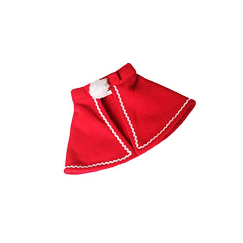 Amosfun Disfraz de Papá Noel para Mascota de Navidad Poncho Capa de Papá Noel, Disfraz para Gatos y Perros Cachorros, Talla S (Rojo)