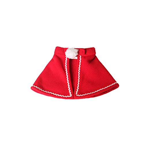 Amosfun Disfraz de Papá Noel para Mascota de Navidad Poncho Capa de Papá Noel, Disfraz para Gatos y Perros Cachorros, Talla S (Rojo)