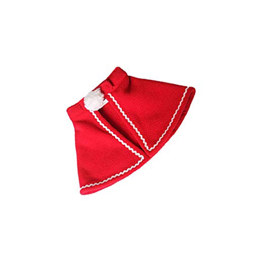 Amosfun Disfraz de Papá Noel para Mascota de Navidad Poncho Capa de Papá Noel, Disfraz para Gatos y Perros Cachorros, Talla S (Rojo)