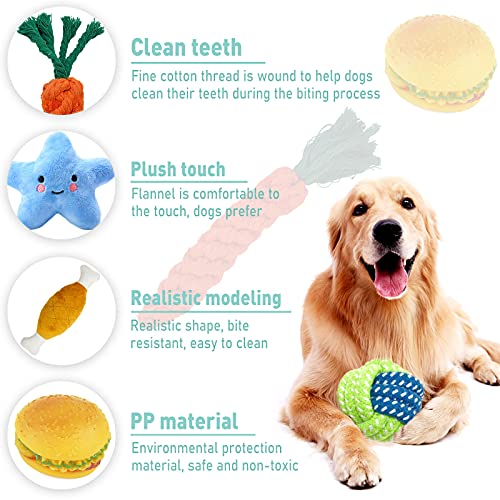 Amzeeniu Juguetes para Perros,14piezas Juguete para Morder para Perro,Durable Masticable Cuerda,Cuerda Juguete Interactivo de algodón con Nudo para Masticar para Mantener a Perro Sano