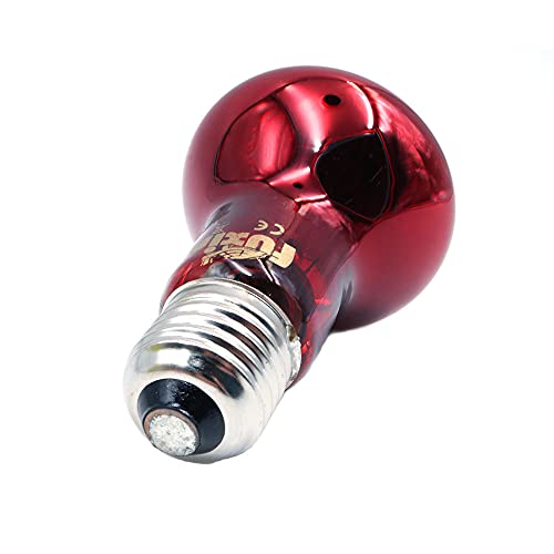 ANCLLO 2 bombillas de calefacción para reptiles, lámpara de calor infrarroja duradera, bombilla de luz de calentamiento, luz roja para mascotas para reptiles y lagartos anfibios, 220-240 V (25 W)