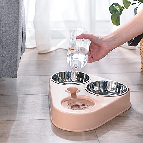 Andifany Cuenco de Tres Cuencos para Mascotas Cuenco de Arroz Cuenco de Comida para Gatos Cuenco de Comida para Gatos Antivuelco Bebedero AutomáTico Tres Cuencos Cuenco para Beber Gato E