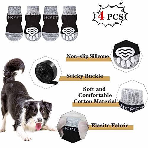 Andiker 2 Pares de Calcetines Antideslizantes para Perros con Hebilla Adhesiva, 8 tamaños de S a 5XL, Protección de Patas para Perros Pequeños, Medianos y Grandes para Uso en Interiores (S)