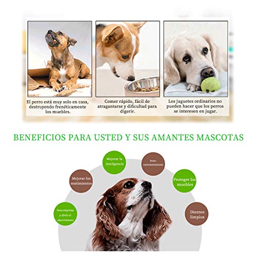 Andiker Juguete de puzle para Perros, Juguete Interactivo Duradero para Perros, Alimentador Lento para Perros, Dispensador de Premios para Perrito, 2 Colores (Rosa)