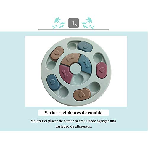 Andiker Juguete de Puzle para Perros, Rompecabezas Interactivo Duradero para Perros, Alimentador Lento para Perros, Dispensador de Premios para Perrito (Azul)