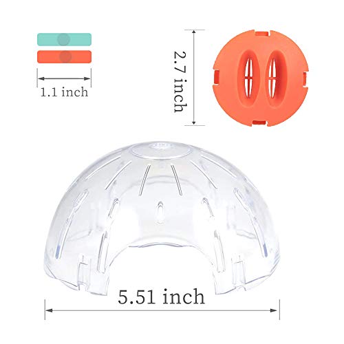 Andiker Pelota de Hámster de 14 cm, Bola Hámster Juguete Bonita Pelota de Plástico de Ejercicio para Mascota Pequeña, Seda Dorada Oso Shih Tzu, Rueda para Correr (14cm, Naranja)