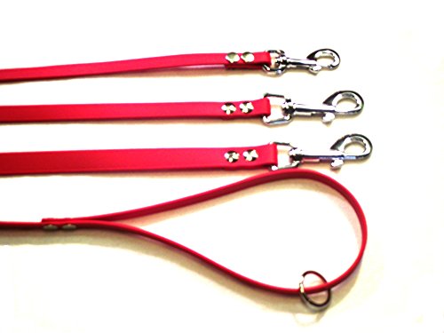 Angel for Pets MJH/AFP Beta biothane cuerda para Rojo 9 mm/1,20 M con correa de mano y anillo