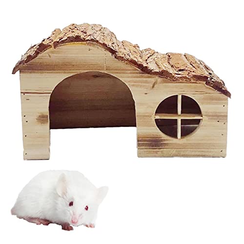 aniceday Small Animal Hideout House - Caseta Protectora de Madera para Animales pequeños como erizos, hámsteres, Conejillos de Indias, Ratones, Chinchilla - Refugio para Mascotas pequeñas a Prueba